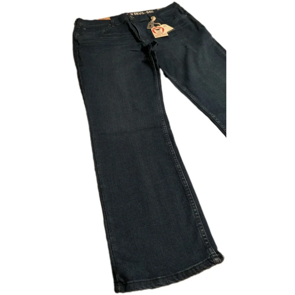 Devil-Dog Slim Straight Jeans Mens 40x32 NWT Dark Wash Stretch Denim